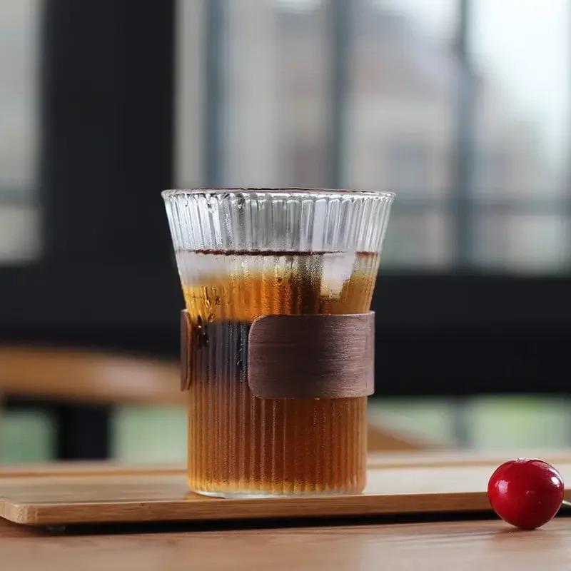 350ML Japanese Style Glass Coffee Mug Walnut Cup Sleeve Glass Cup Glasses Coffeeware Tea Mugs Beer Mug 2025