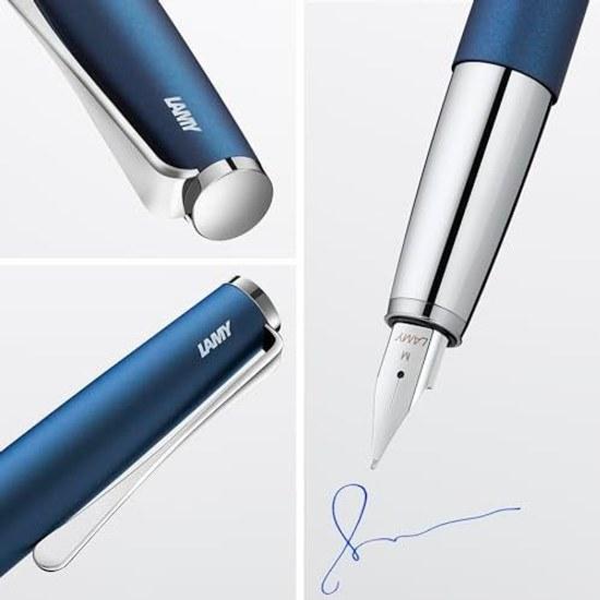 LAMY studio Imperial Blue fountain pen teal - Elegant metal body Steel nib (partially platinum-plated) size EF Includes T 10 ink cartridge