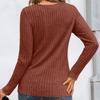 Women Autumn Lace Cutout Long Sleeve Top Pit Strip Casual Pullover Shirt