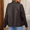 Ladies Fashion Casual Solid Color Outdoor Leather Jacket Short Coat