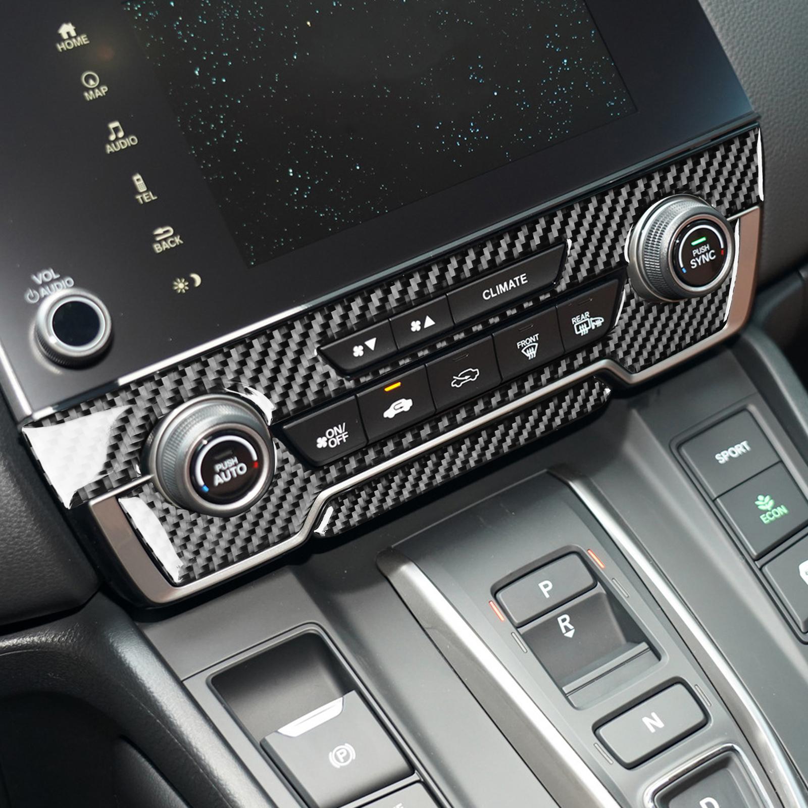 For Honda CR-V 2017- Steel Carbon Fiber Console AC Button Control Frame Trim