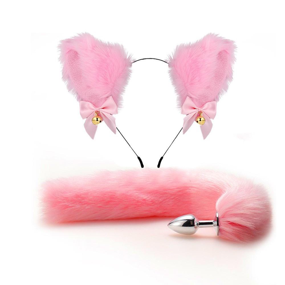 Sexy Three-Piece Set Suit Sex Product Men's and Women's Appliances Sex Product SM Metal Sexy Suit Suit Fox Tail