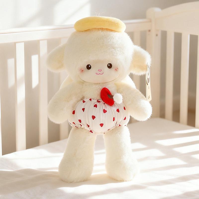 Beautiful Little Sheep Pulling Thread Plush Toys Stuffed Cozy Cartoon Angel Sheep Doll Gentle Kids Appease Toys Sweet Gift