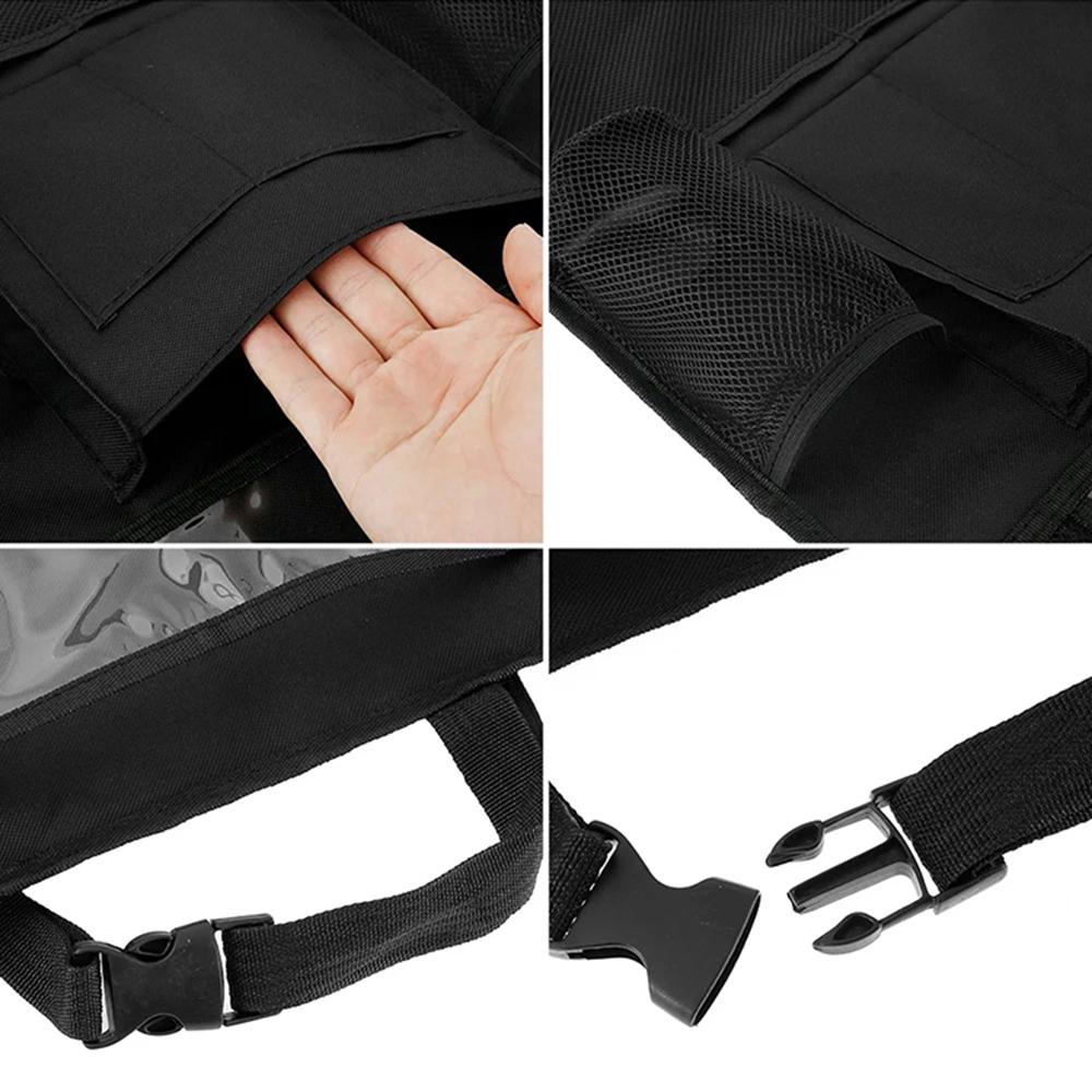 Oxford Fabric Car Seat Back Organizer - Kick-Proof Storage Bag with Mesh Pockets Hanging Trash Bag for SUVs And Vans Hanging Bag