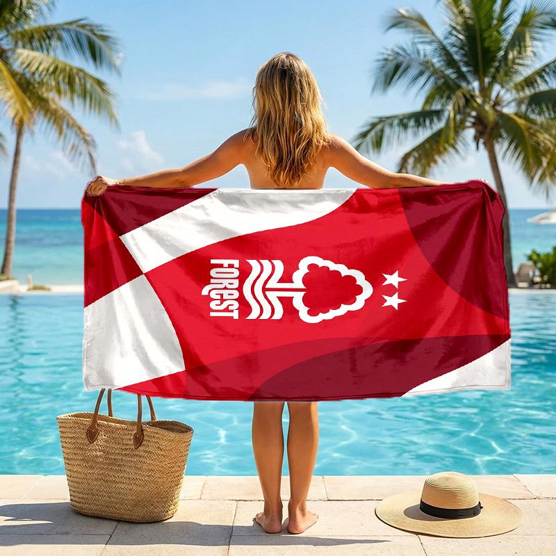 Asciugamano da Spiaggia Calcio Nottingham Forest Morbido Microfibra Asciugamano Estivo Asciugatura Rapida Assorbente per Spiaggia Piscina Viaggio