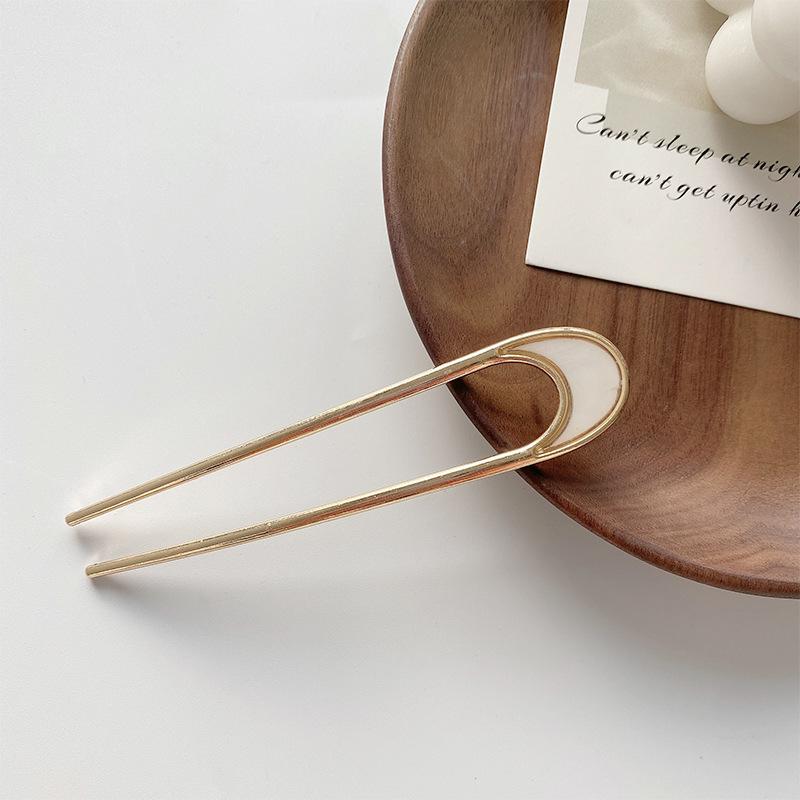 

Металлическая заколка-шпилька для волос в французском стиле U-образной формы эмалированные U-образные палочки-шпильки для женщин, девушек, аксессуары для прически, подарки