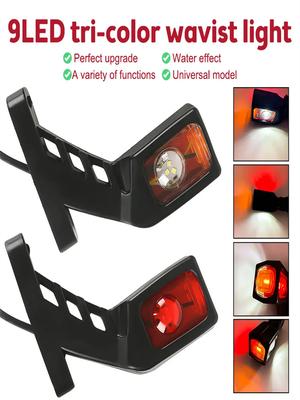 Lumini de semnalizare laterale cu LED 12V 24V 2 buc. Lampă de semnalizare cu efect de apă curgătoare, impermeabilă, universală pentru camion, remorcă, camion