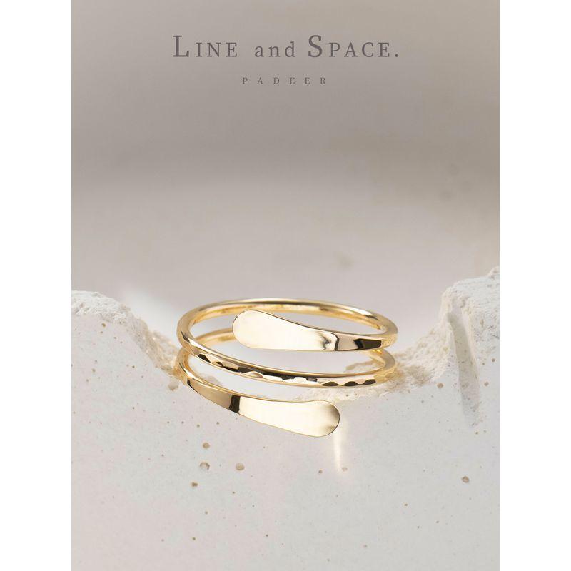 

Same Style as Jiang Shuying 14K Gilded Multi-Layer Cut Open Ring Female Fashion Cold Wind Fancy Index Finger Ring Us Number 2.5#