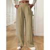 New Vertical Floor Length Casual Pants, High Waisted Pants, Loose and Elegant Straight Leg Women's Niche Design, Solid Color Pants