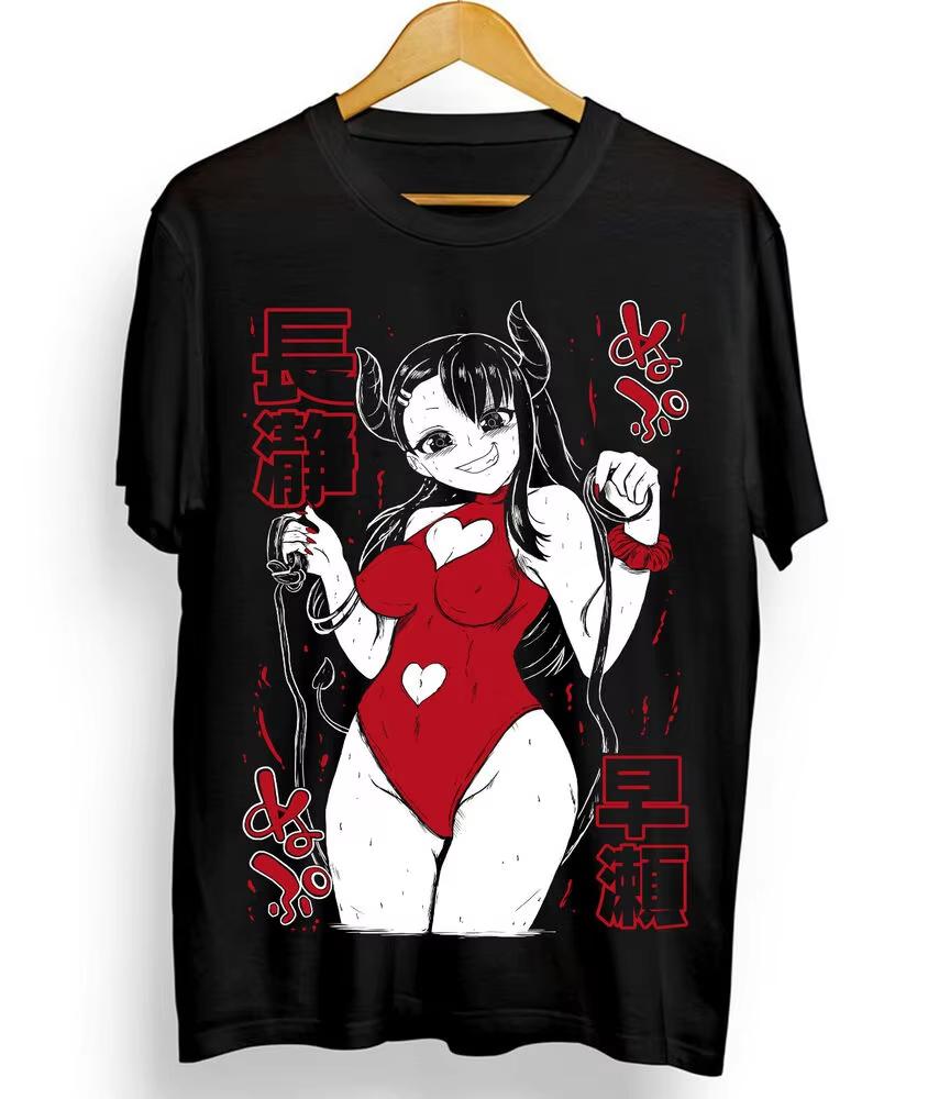 Trend Summer 2025 Cosplay Anime Ijiranaide Nagatoro-san T-shirt Ecchi Funny Hentai Japan Kawaii Anime Soft Tee Mens T Shirts