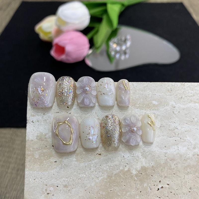 Nail Grade High Patch Halo Dyed Flower Fragrant Taro Purple Explod Sparkl White
