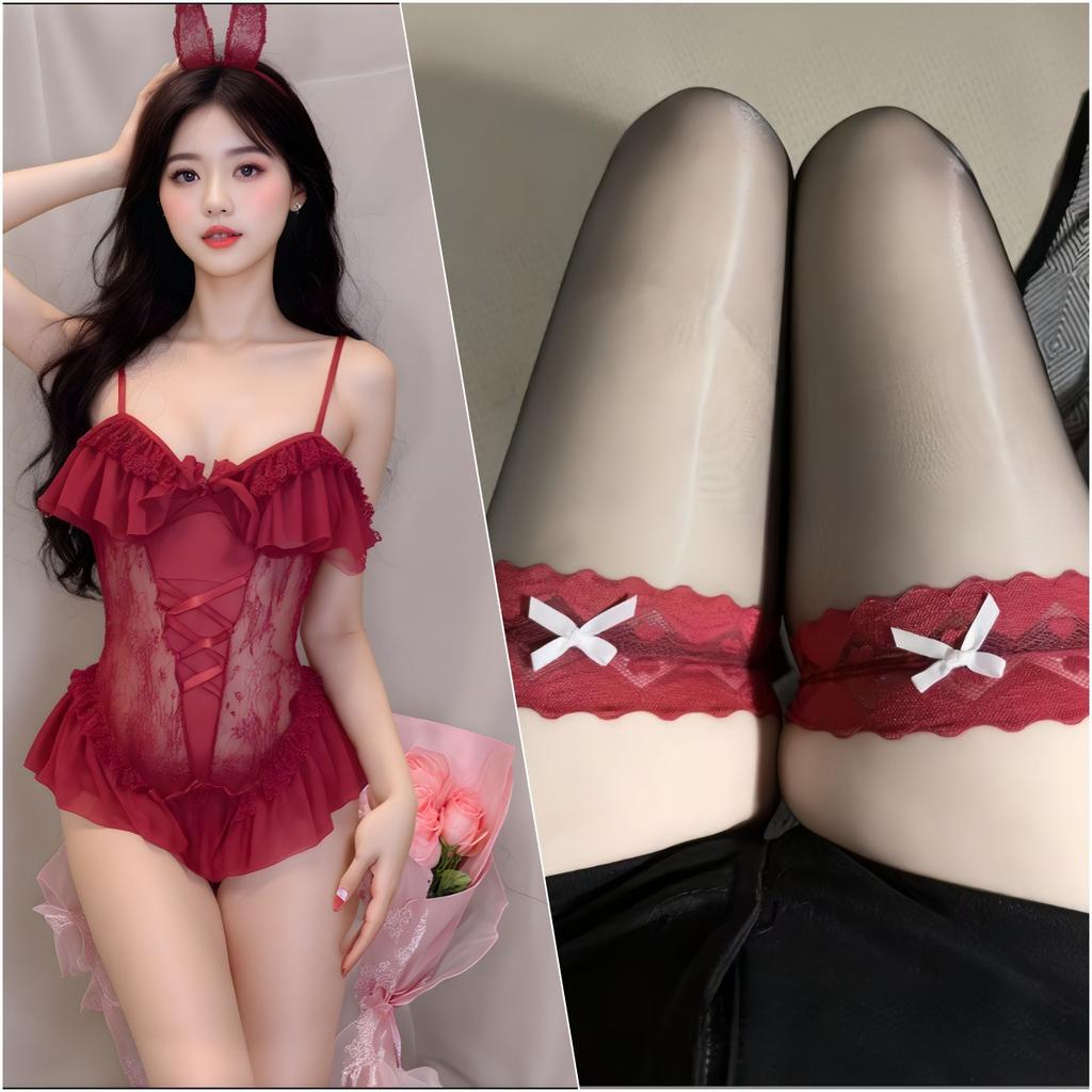 Sexy and Cute Open-crotch Onesie Bunny Uniform Hot Temptation Leaking Chest Hairball Maid