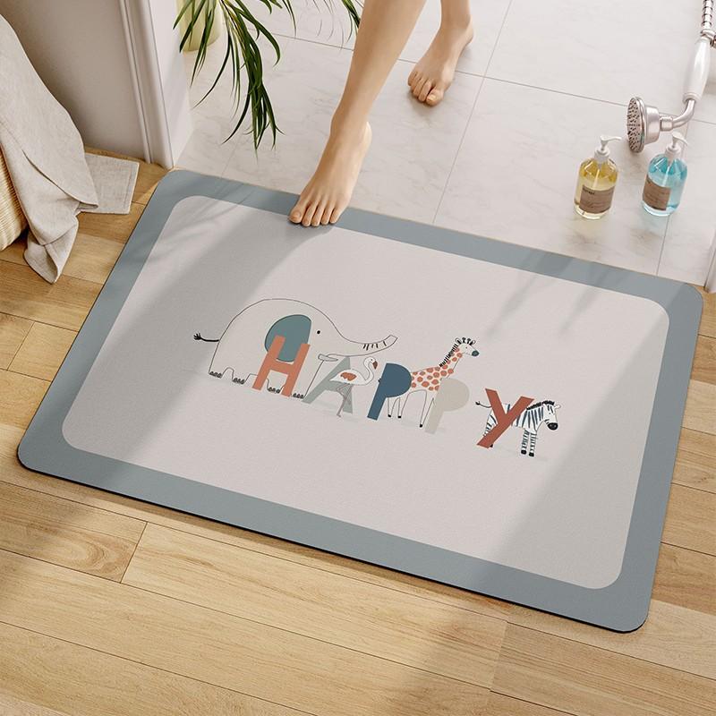 Small Fresh Diatom Mud Soft Ground Paving Anti-Skid Pad Anti-Drop Floor Sticker Small Size Bathroom Absorbent Floor Mat Foot Pad