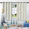 2Pcs Blackout Curtains Fresh Flowers Plants Leaf Bedroom Living Room Darkening Thermal Insulated Grommet Window Curtain Drape
