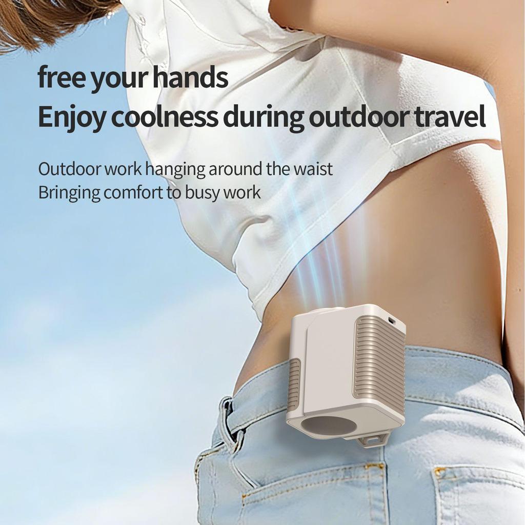 Portable USB-Charging Waist Fan with Umbrella Clip and Multifunctional Design