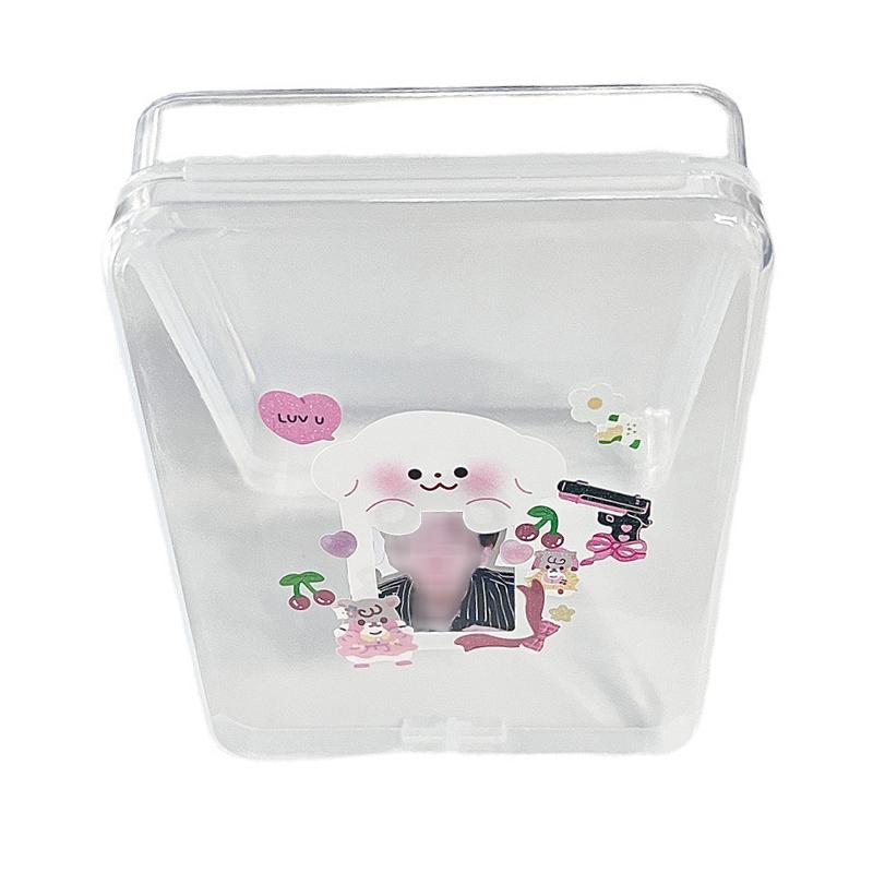 INS Transparent 1 Inch InsPhotocard Storage Box Photo Small Card Organizer Storage Case Desk Organizer Box School Stationery