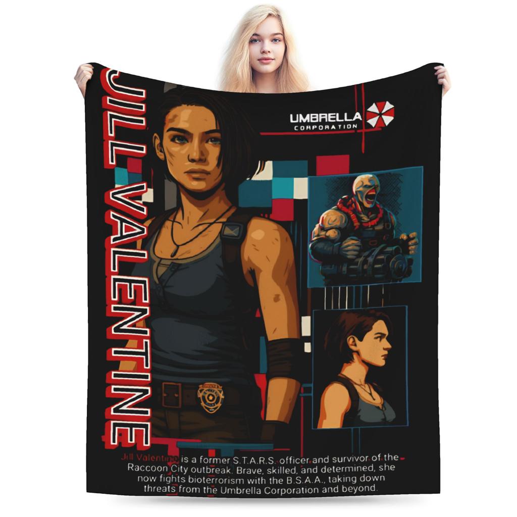 Residents Evils 9 Requiem Game Leon Accessories Blanket Cozy Soft Throw Blankets for Living Room Multiple Sizes Bedding Throws