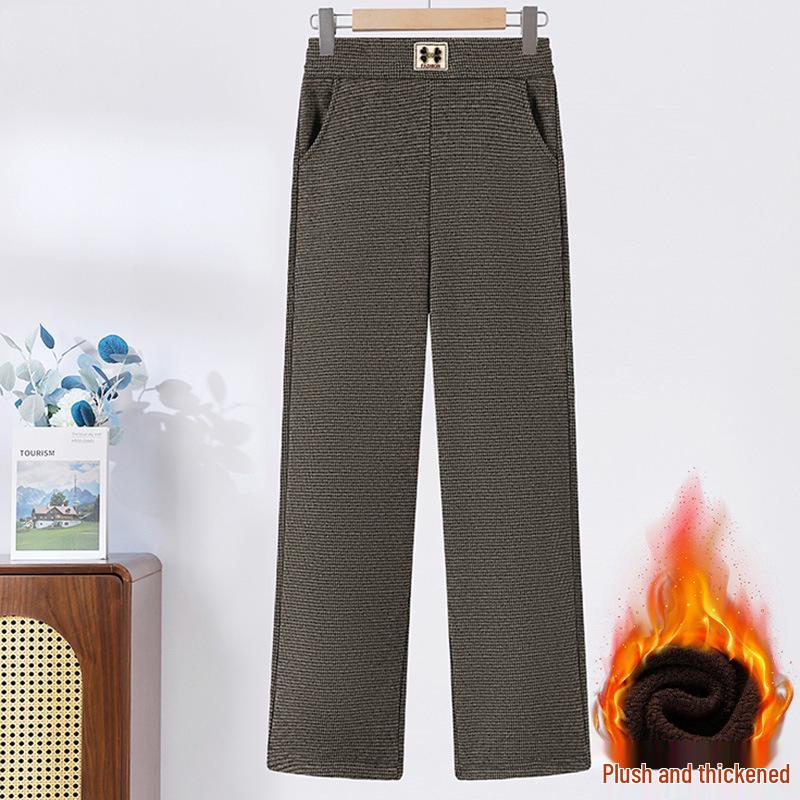 Damen Winter Wollhose mit weitem Bein: Verdickt, Plus Samt, für mittlere und ältere Menschen