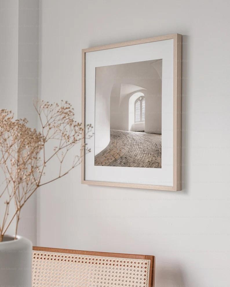 Póster de arquitectura Neutral abstracta moderna, lienzo de esquina de escaleras, pintura de galería, imágenes artísticas de pared, decoración minimalista Bohemia para el hogar