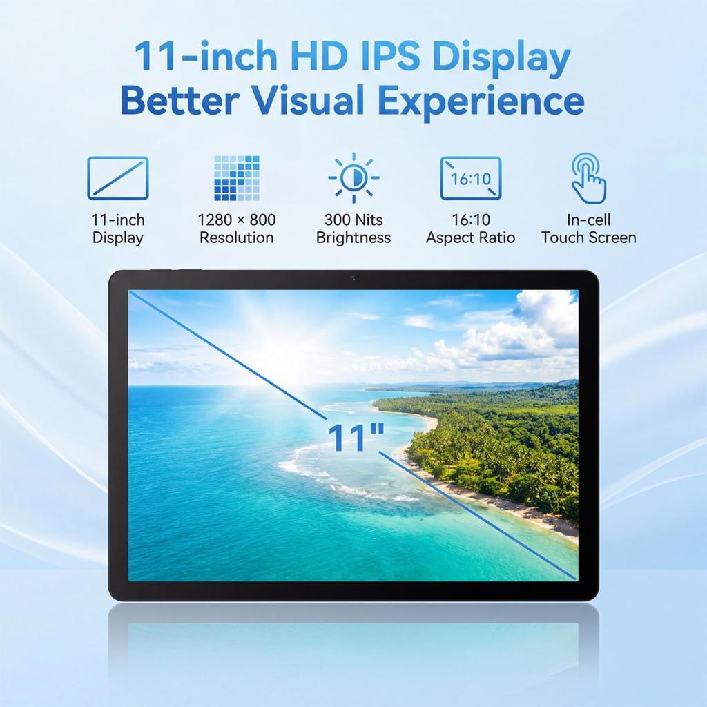 Tablet Android 16, 11 Pulgadas, 32 GB + 256 GB, 7800 mAh, Pantalla Táctil In-Cell, Teclado, Desbloqueo Facial