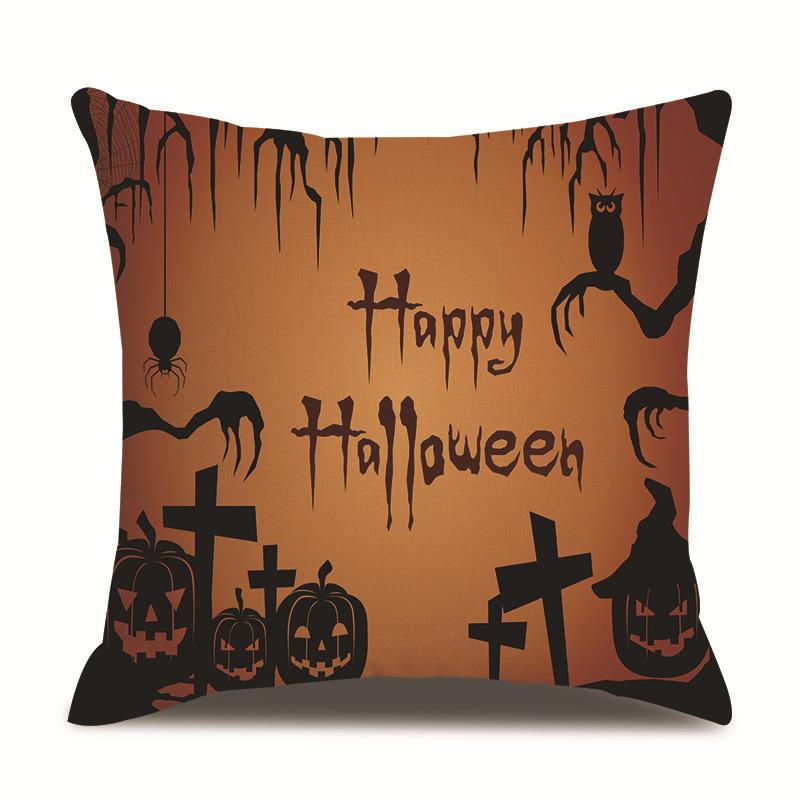 Halloween Linen Pillow Cover Printed Pillow Cover
