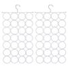 1set 4pcs 28 Loop Iron Scarf Hanger Holder Tie Belt Rack White 690x365x8.5mm