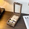 Compact Jewelry Storage Box: Solid Wood Black Walnut Display Stand for Necklaces, Earrings, Studs, Rings, and Bracelets.