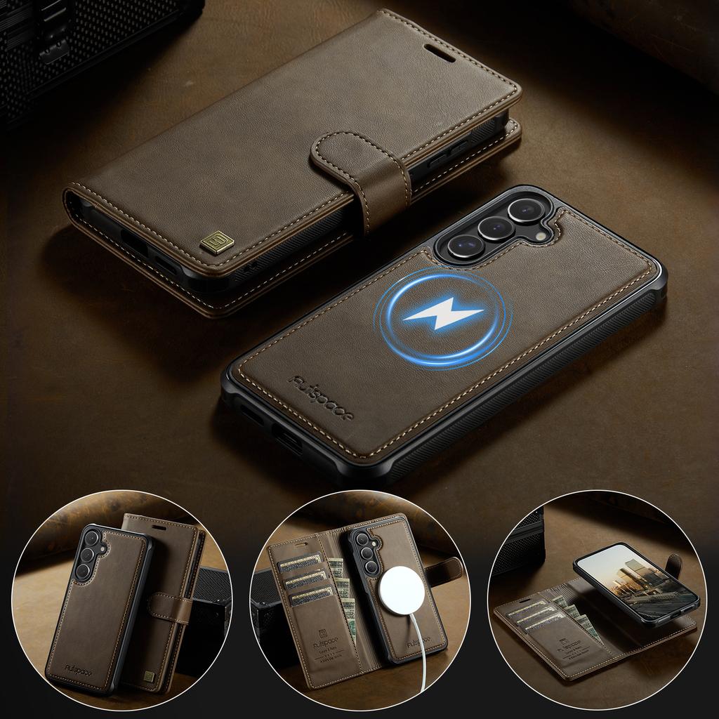 2 In 1 Detachable Magnetic Cards Solt Leather Case For Samsung S25 S26 Ultra S24 Plus FE Edge Wallet Card Pocket Cover