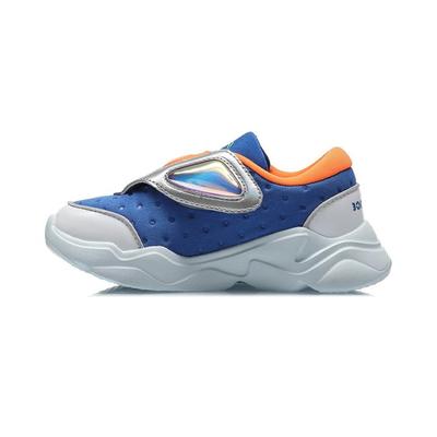 Li Ning Lightweight Comfortable Non-Slip Wear-Resistant Breathable Low-Top Running Shoes Kids Sneakers Blue White YKNQ108-19