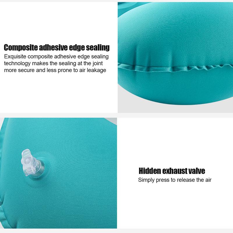 Tragbares U-förmiges Flugzeugkissen Aufblasbares Auto-Nackenkissen zum Aufdrücken Auto-Reisekissen Fahrzeugzubehör