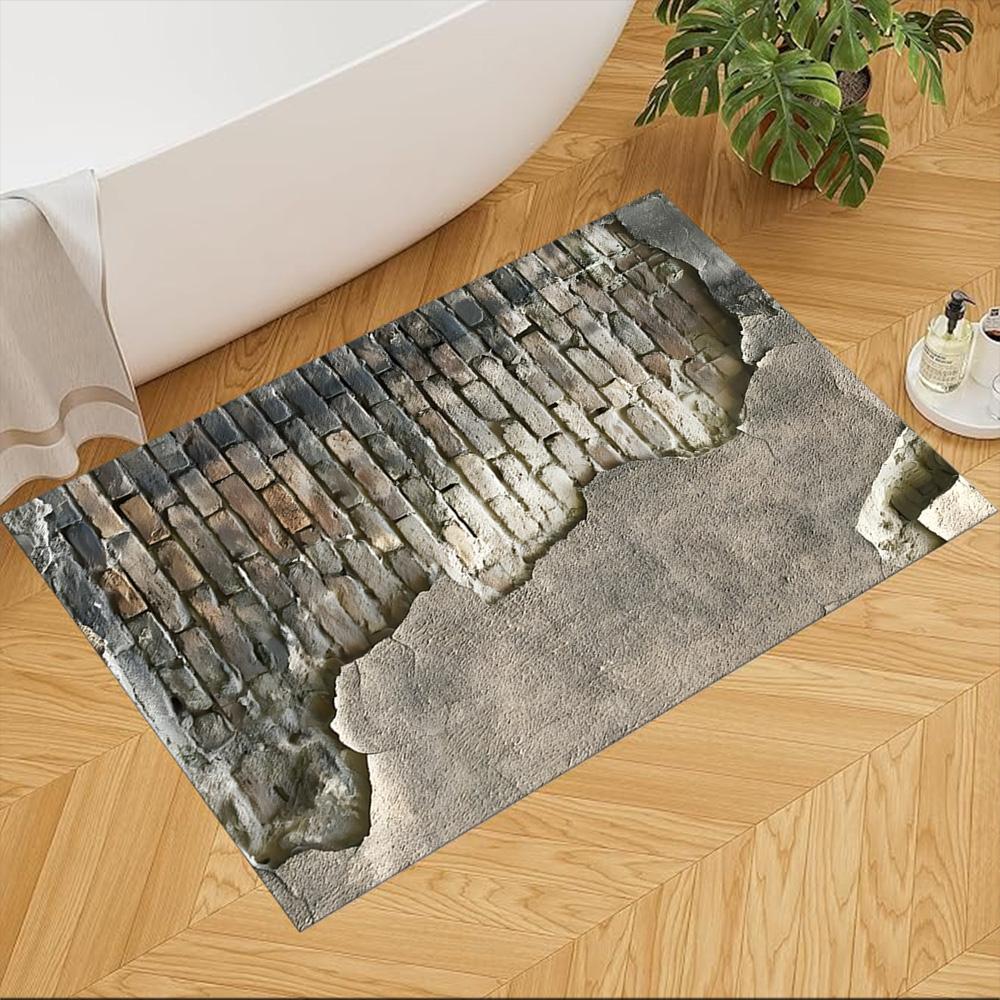 

Cracked Concrete Texture Non-Slip Home Carpet Design for Living Room Bedroom Office Decor Gift with Vibrant Pattern and Comfortable 40cmx60cm