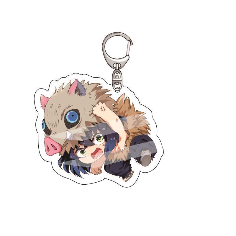Anime Acrylic Keychain Pendant Demon Slayer Kimetsu No Yaiba Accessories Creative Ornament Hanging Charm Gift For Fans Cosplay Carry Mini Lightweight