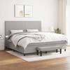 3136461 vidaXL Divan Bed with Mattress Light Grey 200x200cm Fabric