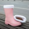 Medium tube water shoes women's non-slip rain shoes student water shoes rain boots rubber shoes water boots