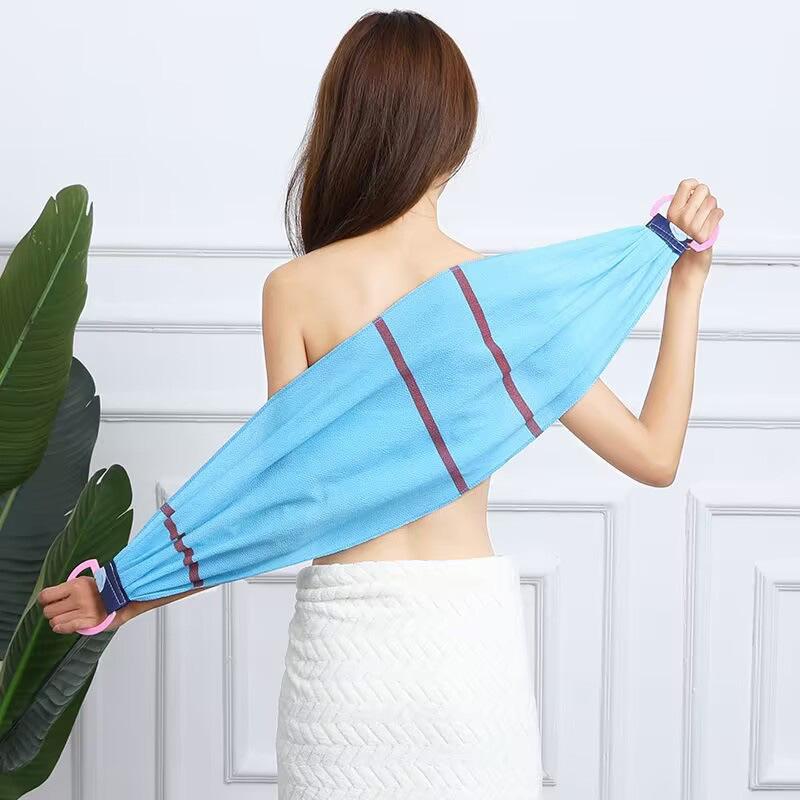 Praktisches langes Rückenwaschtuch für Damen und Herren, dehnbar, exfolierend, Körperpeeling, Waschlappen, Duschzubehör