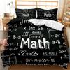 Math Duvet Cover Set Queen Size Mathematics Formula Print Bedding Set For Kids Boys Girls Educational Polyester Comforter Cover