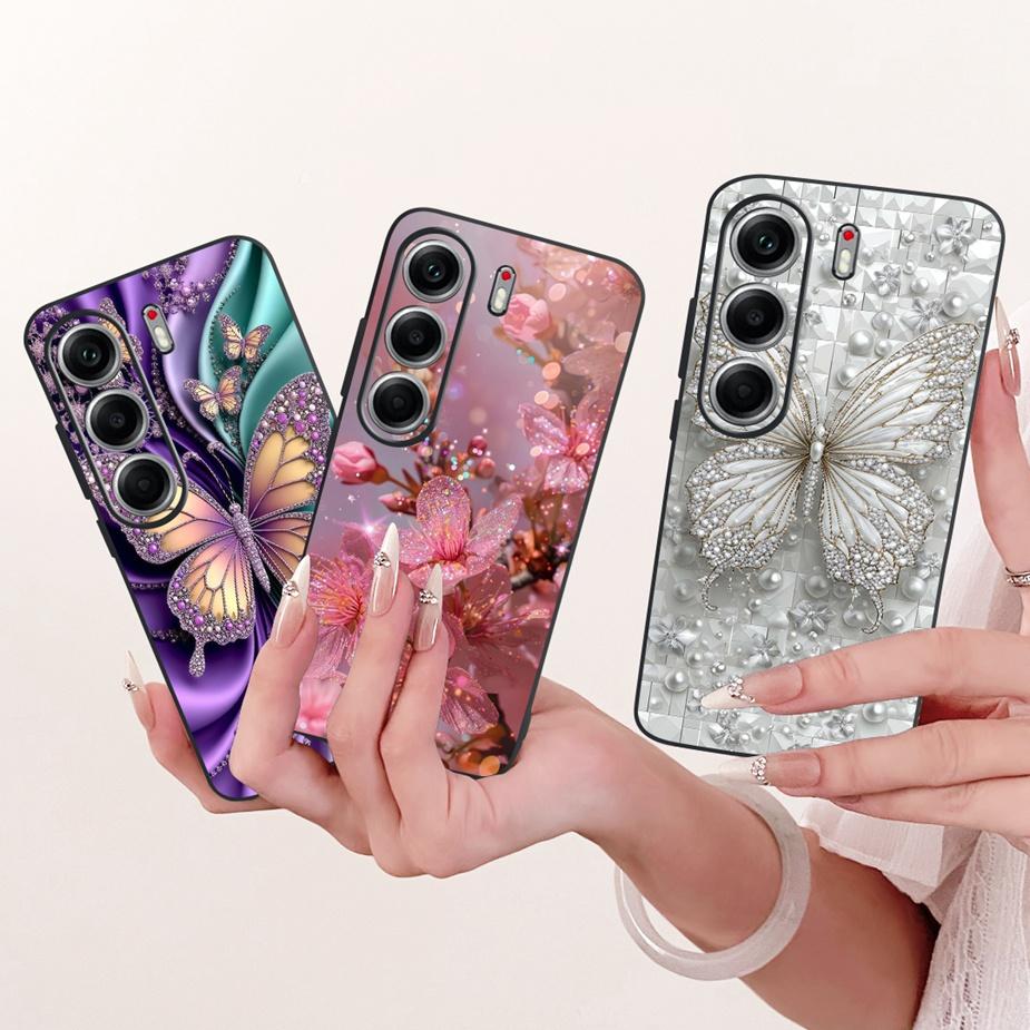 For Tecno Camon 40 Pro 5G CM7 Case Luxury Butterfly Painted Cover Soft TPU Phone Case For Tecno Camon 40 Camon40 Pro 4G CM6 Bags