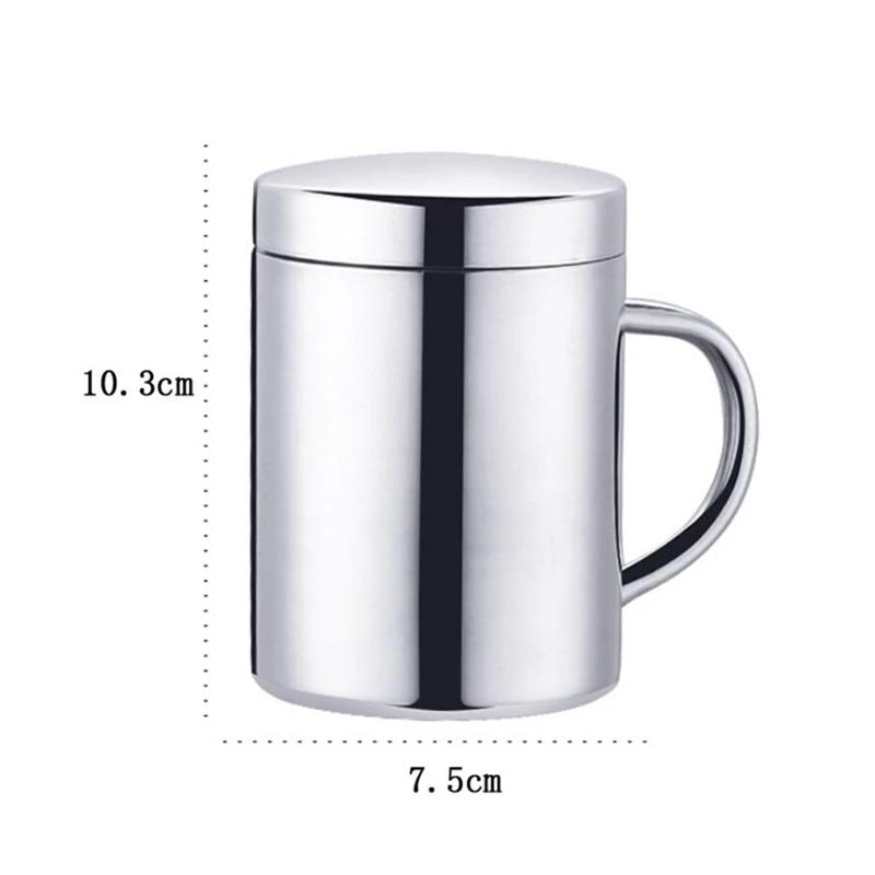 Double Wall Stainless Steel Coffee Mug with Lid Portable Cup Travel Tumbler Jug Milk Tea Cups Office Water Mugs Rock Tumbler Cia