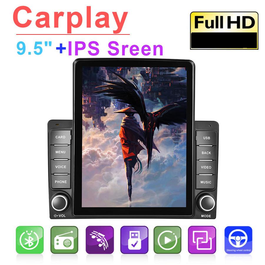 

2 Din 9.5 Car Stereo Radio ForSupport Carplay Bluetooth FM Mirror Link