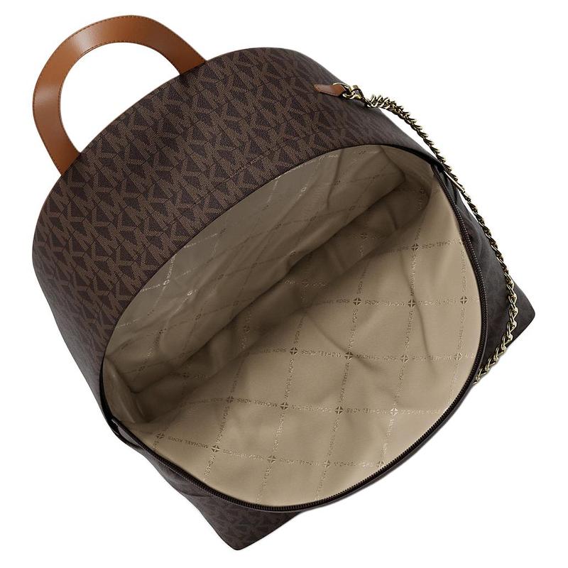 Michael Kors Slater Signatur Logo Beschichtetes Canvas Rucksack Mittel Damen Braun