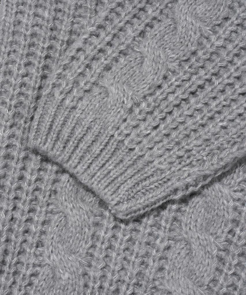 OTHERFITS Cable High-Neck Knit Zip-Up (Gray)