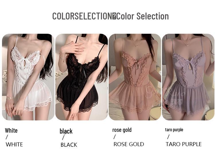 Gorgeous Plus Size Mesh See-Through Camisole Nightgown Set