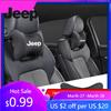 Per Jeep Cuscino per Collo per Sedile Auto Poggiatesta in Pelle Supporto Lombare per Jeep Grand Cherokee Wrangler JK Gladiator Compass Ren