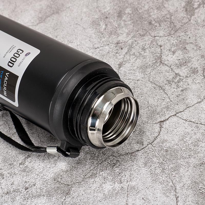 Bouteille d'eau de sport isotherme en acier inoxydable 304 de grande capacité avec cordon - Tasse cadeau portable pour l'extérieur