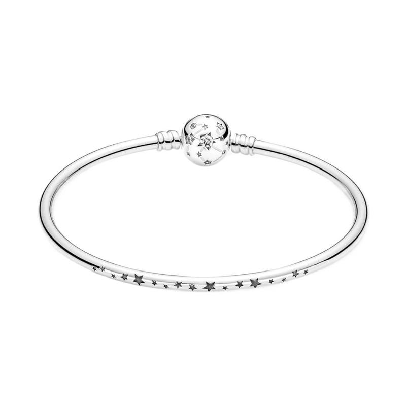 Pandora Moments Galaxy Star Engraving Decoration 925 Silver Bracelet Women s Silver 590009C01 серебряный