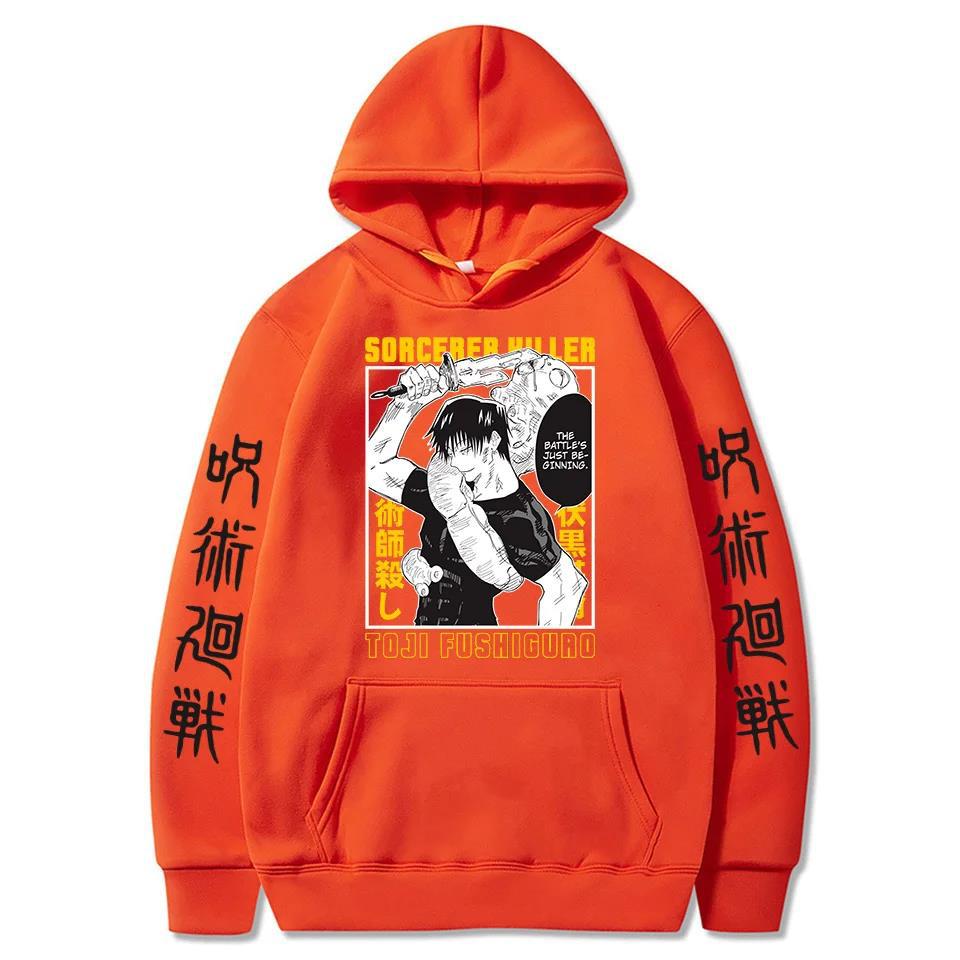 Japan Anime Hoodie  Kaisen Fushiguro Toji Graphic Printed  Autumn Winter Fleece Streetwear