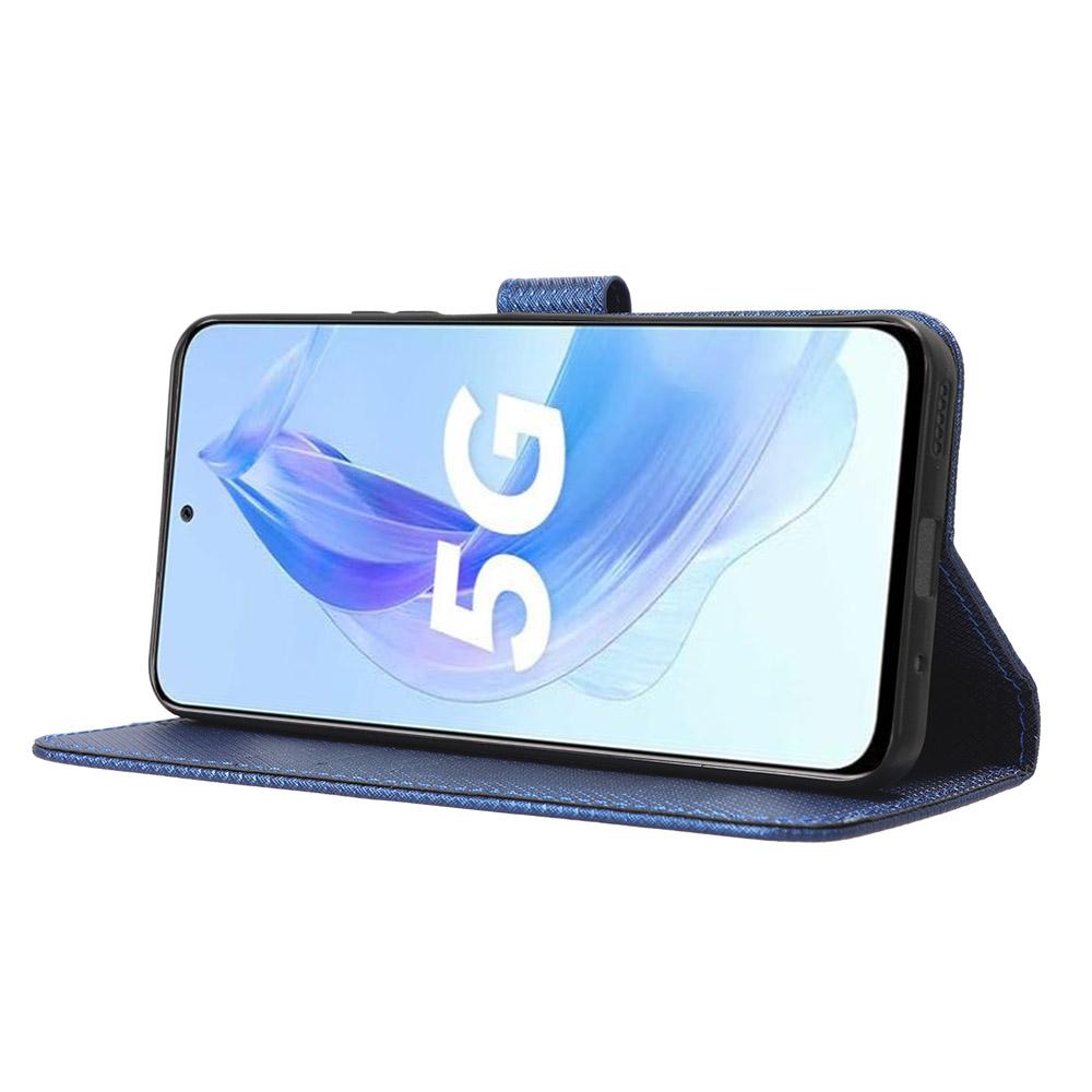 Flip Case for Honor 90 Lite 5G/X50i 5G PU Leather Diamond Texture Wallet Stand Shockproof Phone Cover