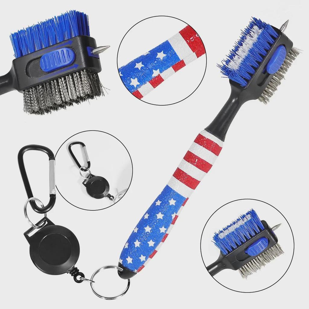 Double-Sided Nylon & Steel Golf Club Cleaning Brush