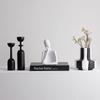 European Style Ceramic Figure Sculpture Handicraft Black and White Human Body Ornaments Abstract Art Living Room Office Ornament