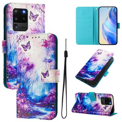 Bosque de Mariposas Soñadoras Estuche de Cuero Pintado de Lujo Cartera Estilo Libro de Cuero PU para Samsung Galaxy S21 S22 S23 S24, Note20, A13 A15 A16 A06 A54...